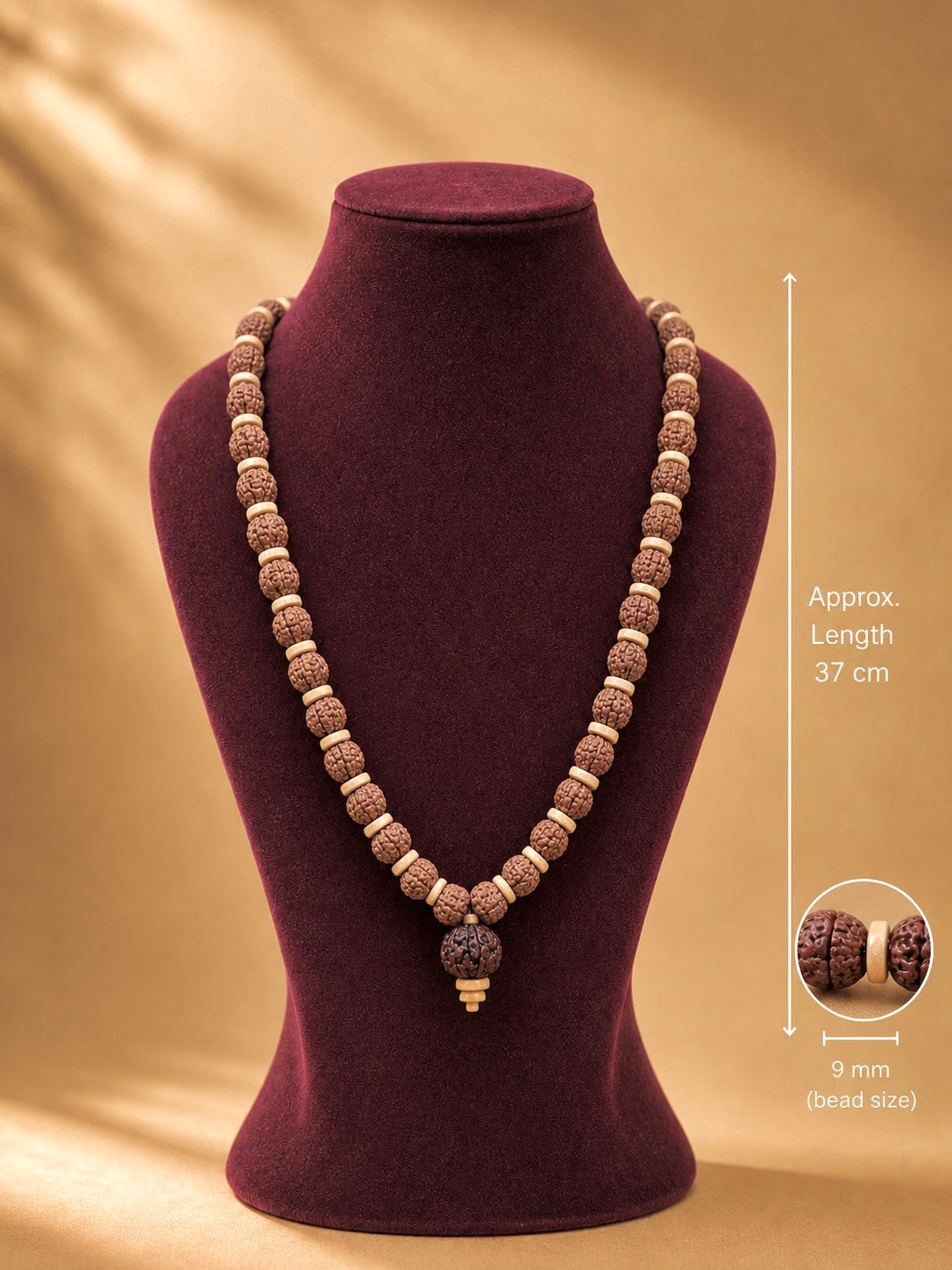 9 MM imported Indonesia Rudraksham with Vlwapathram mala