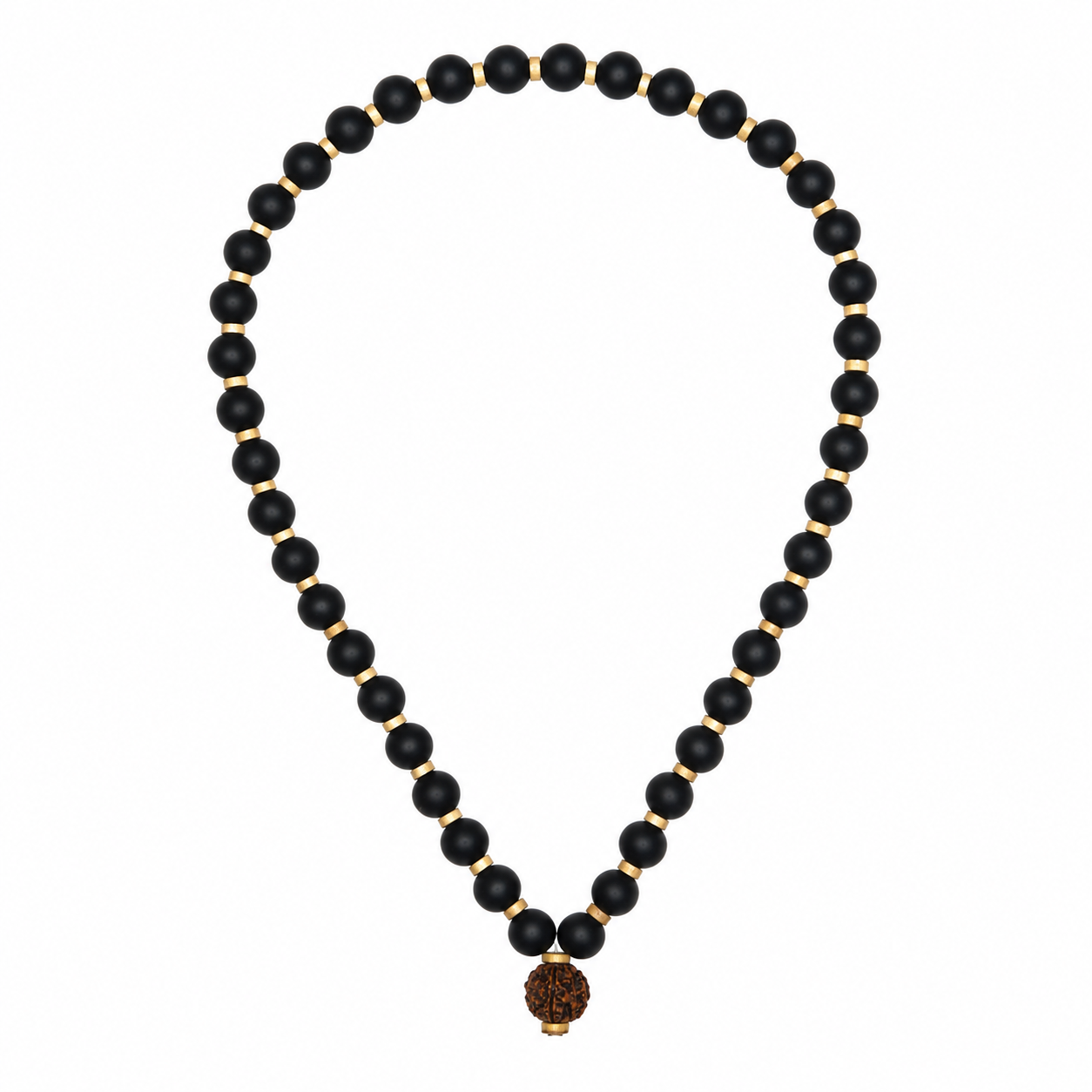 10 mm Karungali mala with Vilwapatram & Rudraksham